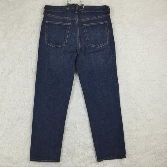 Gap Womens Jeans Cheeky Straight High Rise Blue Denim Dark Indigo Button Fly 29 - Picture 2 of 13